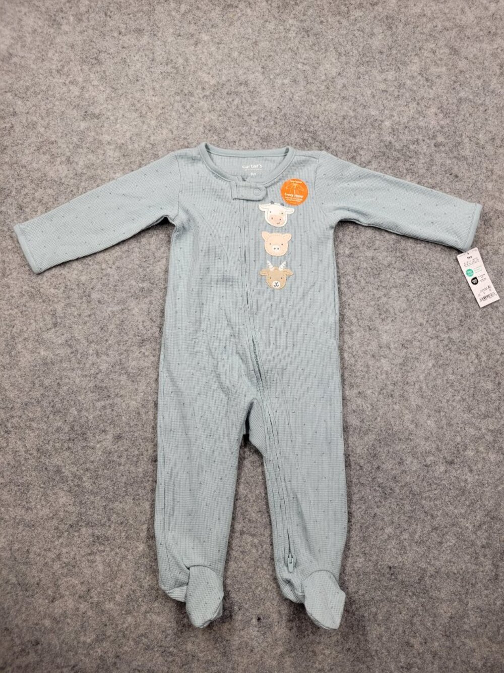 Carters infant sleeper size 9 months Green new with tags